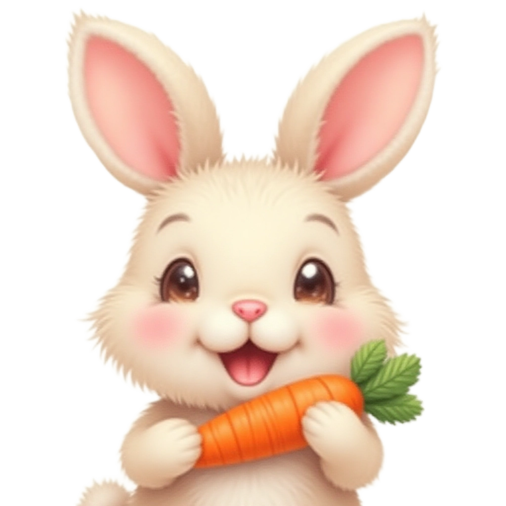 Happy Bunny with Carrot